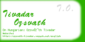 tivadar ozsvath business card